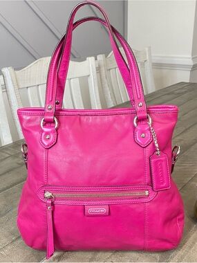 Coach Daisy Mia Leather Convertible Crossbody Tote Bag Pink Magenta F23901